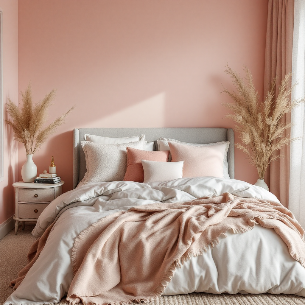 Peinture rose poudré chambre
